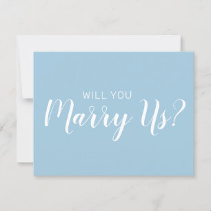 Be Our Officiant   Wedding Marry Us Dusty Blue Invitation
