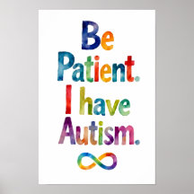 Be Patient I Have Autism | Watercolor Rainbow Text