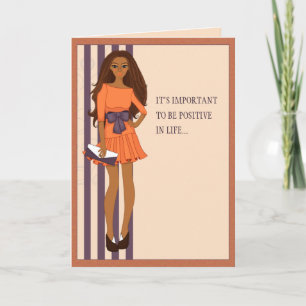 Be Positive Cute Birthday Card For Friend (Women)
