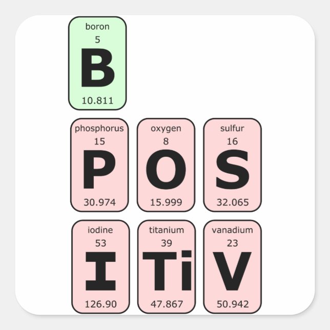 Be Positive Funny Science Quote Square Sticker (Front)