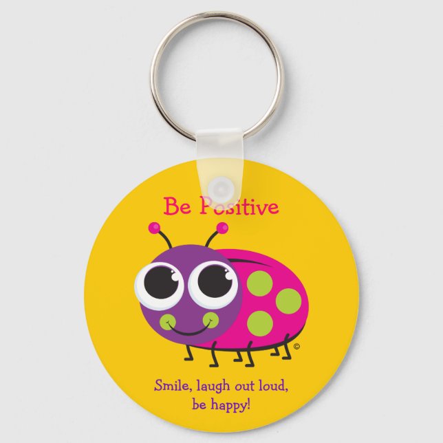 "Be Positive" Ladybug Keychain (Front)