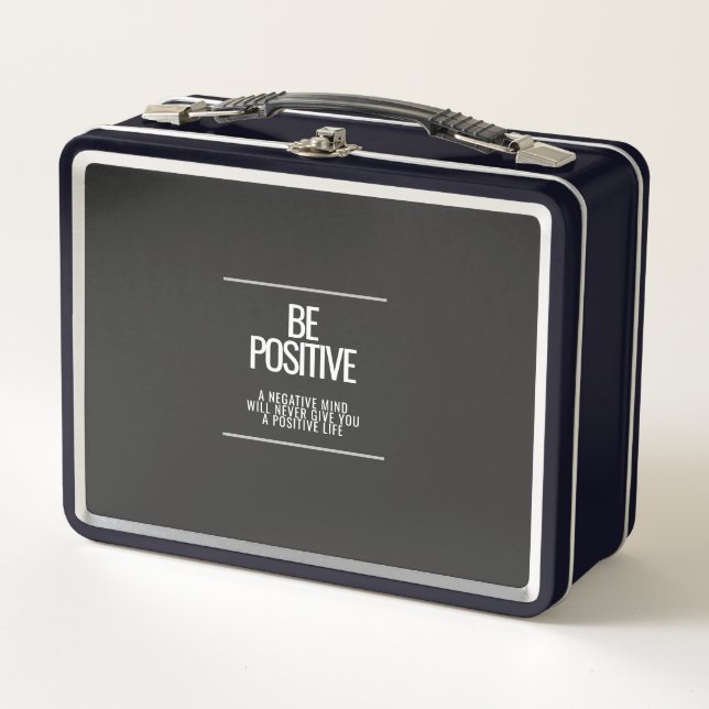 Be Positive Metal Lunchbox – Meal Inspiration for  (Front)