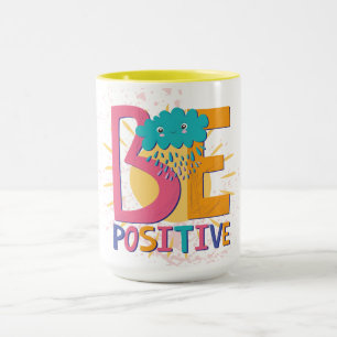 Be Positive Mug With Flowers
