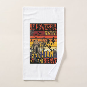 Be Powerful Beautiful Brilliant Halloween Mushroom Hand Towel