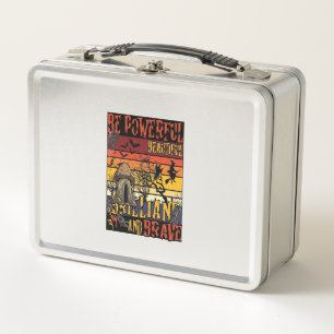 Be Powerful Beautiful Brilliant Halloween Mushroom Metal Lunch Box