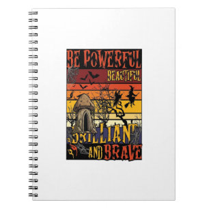 Be Powerful Beautiful Brilliant Halloween Mushroom Notebook