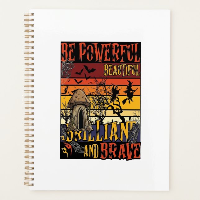 Be Powerful Beautiful Brilliant Halloween Mushroom Planner (Front)