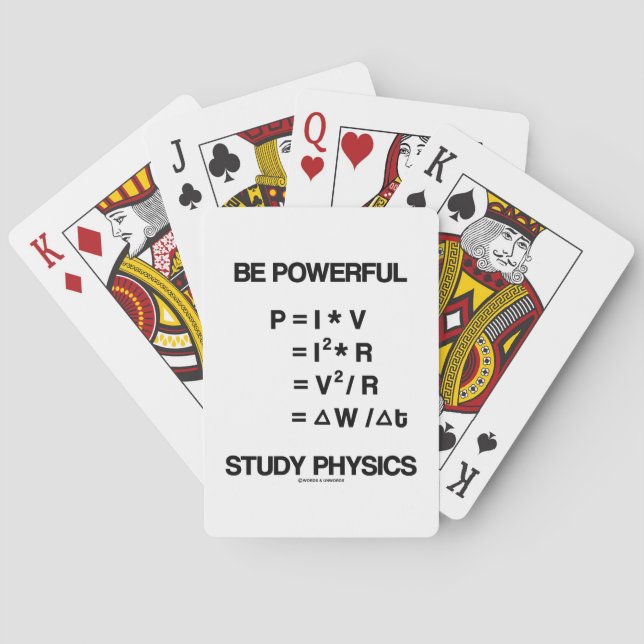 Be Powerful (Power Equations) Study Physics Playing Cards (Back)