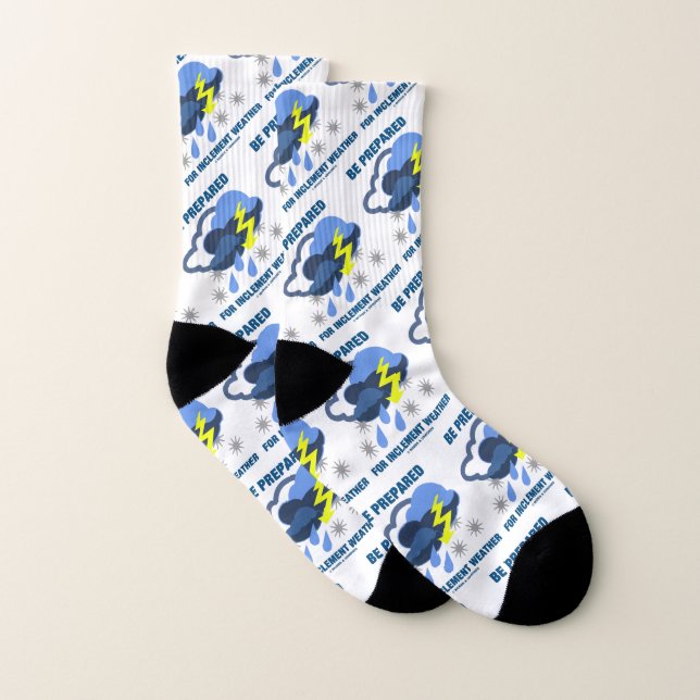 Be Prepared For Inclement Weather Storm Clouds Socks (Pair)
