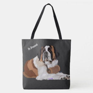 Be Prepared!  Saint Bernard and Keg Tote Bag