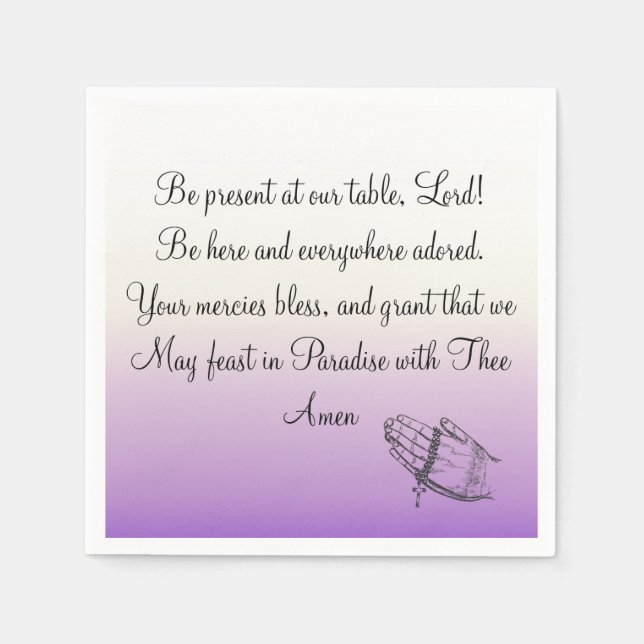 Be Present At Our Table Lord Purple Napkin (Front)