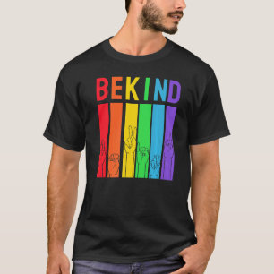 Be Pride Kind Lgbtq Rainbow Colours Graphic Parade T-Shirt