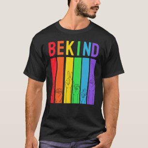 Be Pride Kind Lgbtq Rainbow Colours Graphic Parade T-Shirt
