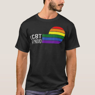 Be Proud Gay Pride Retro Vintage Rainbow Flag LGBT T-Shirt