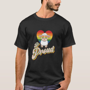 Be Proud LGBTQ Sheep Heart Rainbow Gay Pride T-Shirt
