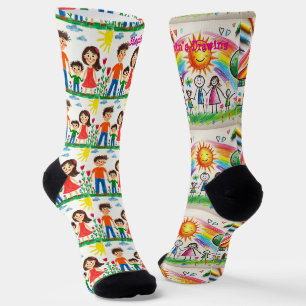 Be proud of your 2 child add artwork to this cute socks