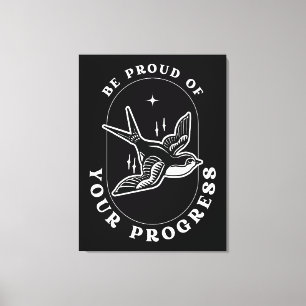 Be Proud of Your Progress Motivational Quote Canvas Print