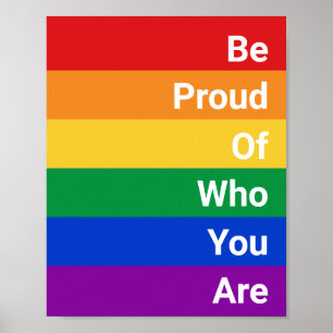 Be Proud Rainbow Colors LGBTQ Poster