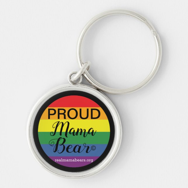 Be Proud Rainbow Striped Keychain (Front)
