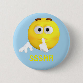 Be Quiet Emoji Emoticon Cartoon Face 6 Cm Round Badge