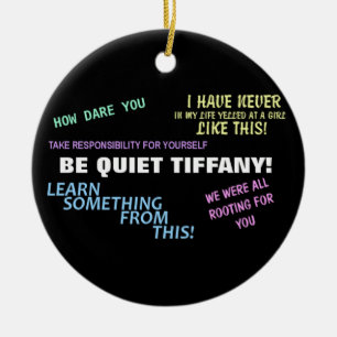 Be Quiet Tiffany! Ceramic Tree Decoration