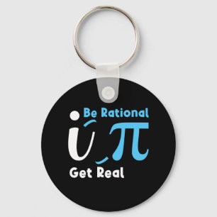 Be Rational Get Real Math Joke Statistics Pun Key Ring
