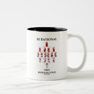 Be Rational Obey Boolean Logic (Hasse Diagram) Two-Tone Coffee Mug