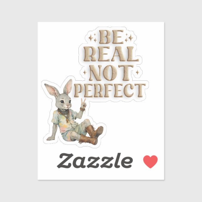 Be real not perfect Tie dye bunny  Peace Hippie  (Sheet)