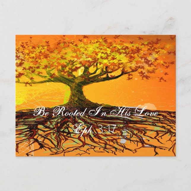 Be Rooted In His Love Ephesians 3:17 Postcard (Front)