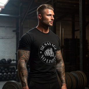 Be Savage No Limits Gym Motivational T-Shirt 