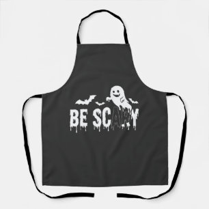 Be Scary Halloween Ghost Bat Design_1 Apron