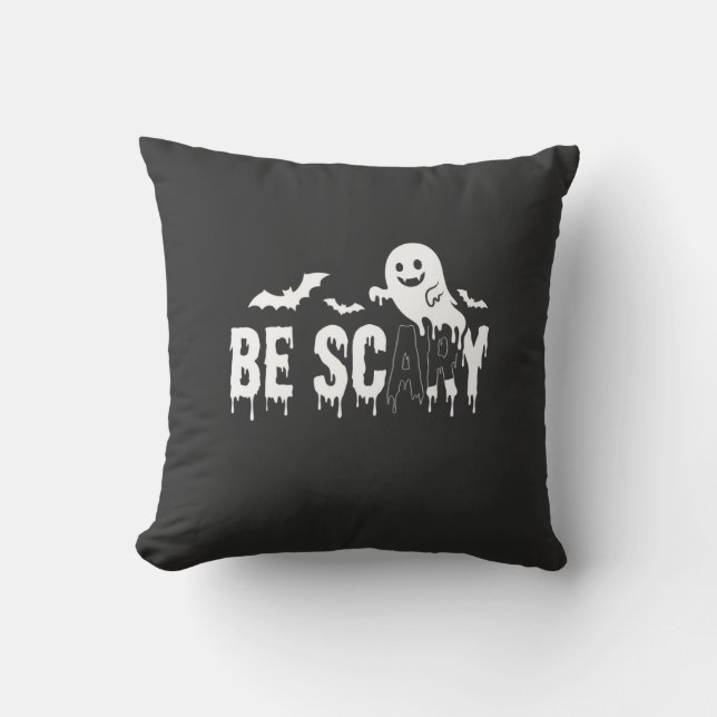 Be Scary Halloween Ghost Bat Design_1 Cushion (Front)