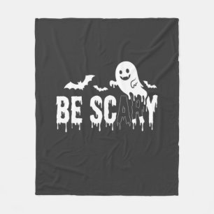 Be Scary Halloween Ghost Bat Design_1 Fleece Blanket