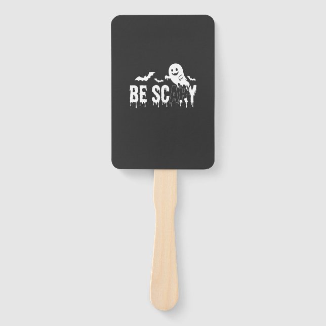 Be Scary Halloween Ghost Bat Design_1 Hand Fan (Front)