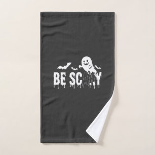 Be Scary Halloween Ghost Bat Design_1 Hand Towel