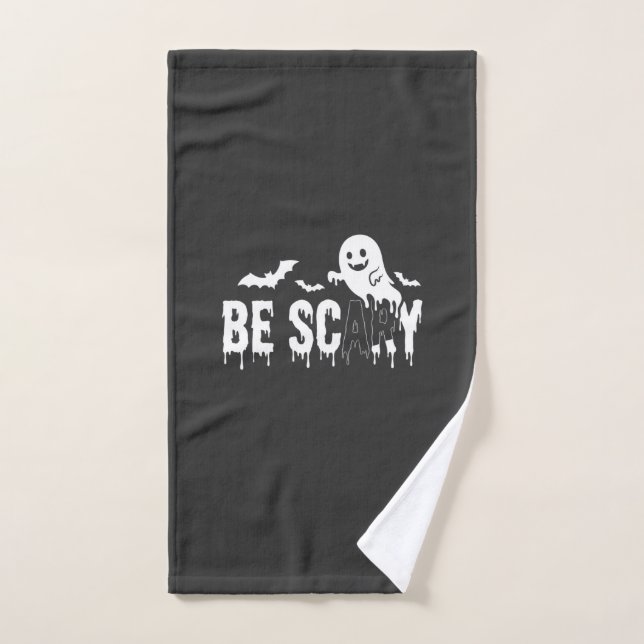 Be Scary Halloween Ghost Bat Design_1 Hand Towel (Hand Towel)