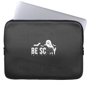 Be Scary Halloween Ghost Bat Design_1 Laptop Sleeve