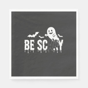Be Scary Halloween Ghost Bat Design_1 Napkin