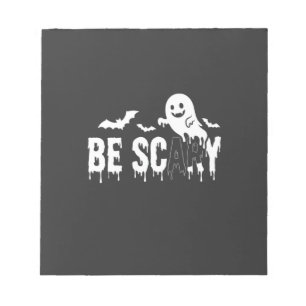 Be Scary Halloween Ghost Bat Design_1 Notepad