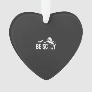 Be Scary Halloween Ghost Bat Design_1 Ornament