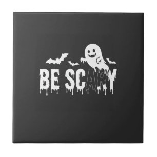 Be Scary Halloween Ghost Bat Design_1 Tile