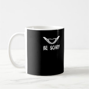 Be Scary Halloween Skeleton Over Heart Coffee Mug