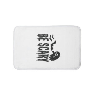 Be Scary Vintage Ghost Bat Halloween Shirt Design_ Bath Mat