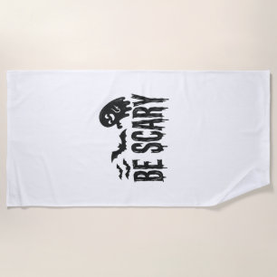 Be Scary Vintage Ghost Bat Halloween Shirt Design_ Beach Towel