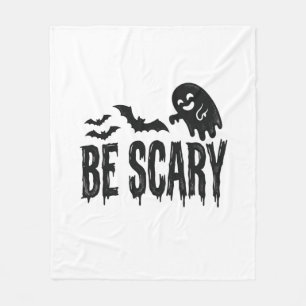 Be Scary Vintage Ghost Bat Halloween Shirt Design_ Fleece Blanket