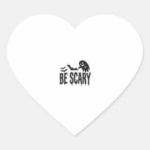 Be Scary Vintage Ghost Bat Halloween Shirt Design_ Heart Sticker