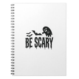 Be Scary Vintage Ghost Bat Halloween Shirt Design_ Notebook