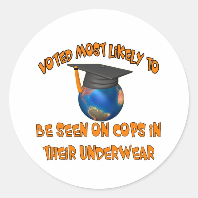 Be Seen On Cops Classic Round Sticker (Front)