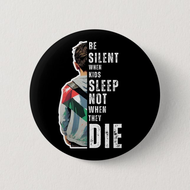 BE SILENT 6 CM ROUND BADGE (Front)