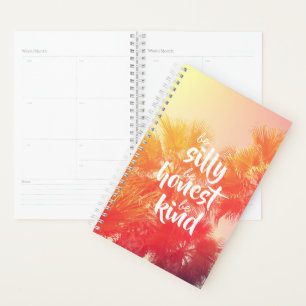 Be Sill Be Honest Be Kind Quote Retro Palm Tree Planner